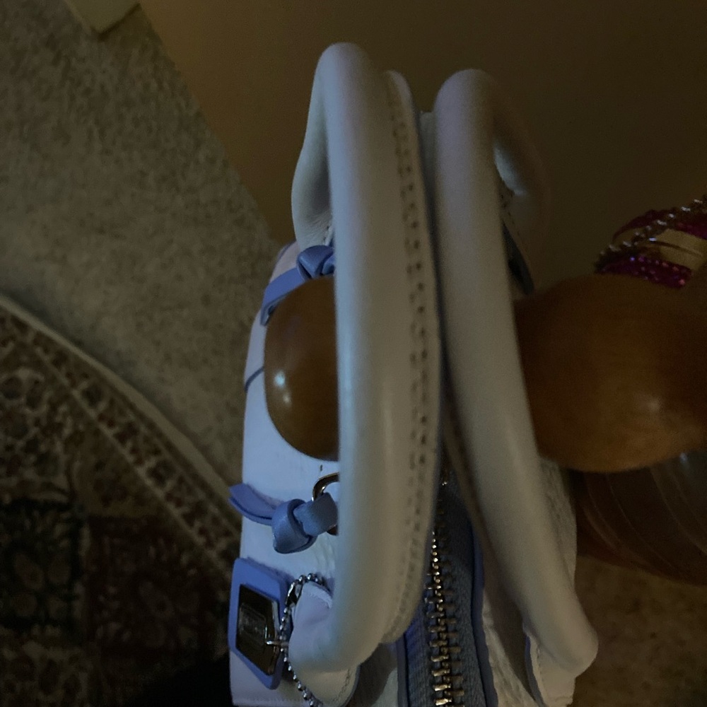 Coach Cream and Blue Satchel Mini Fun - Picture 8 of 8